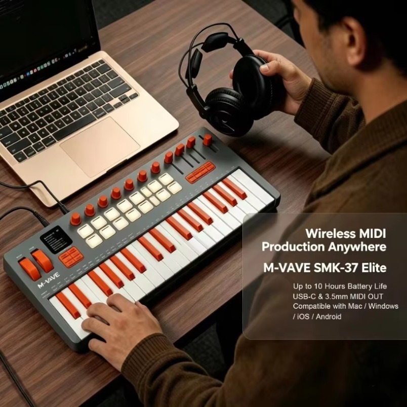 M-VAVE SMK-37 Keyboard MIDI El - Midi Controller Pad ulasan dan harga