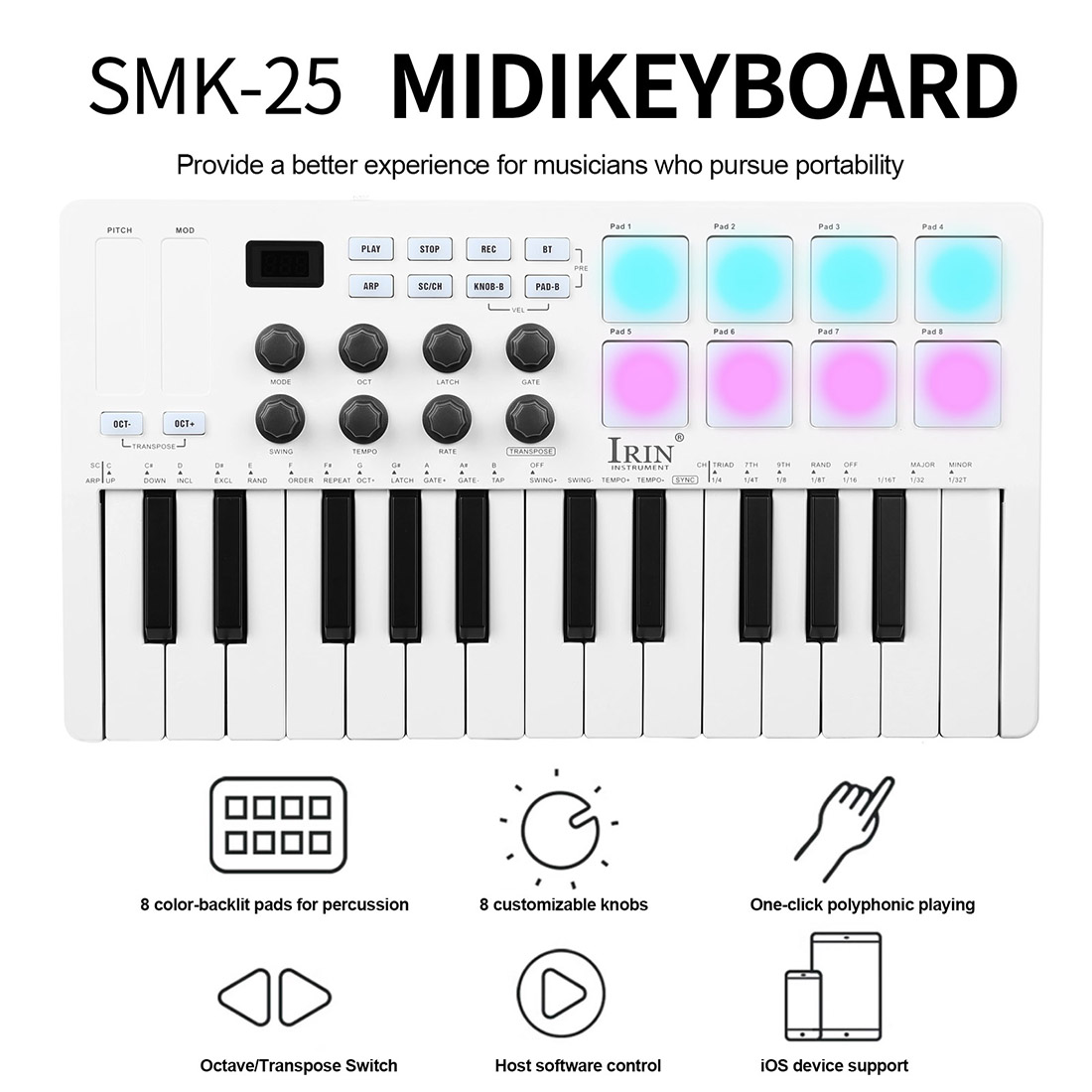 SMK-25 Keyboard MIDI Portabel  - Midi Controller Pad ulasan dan harga